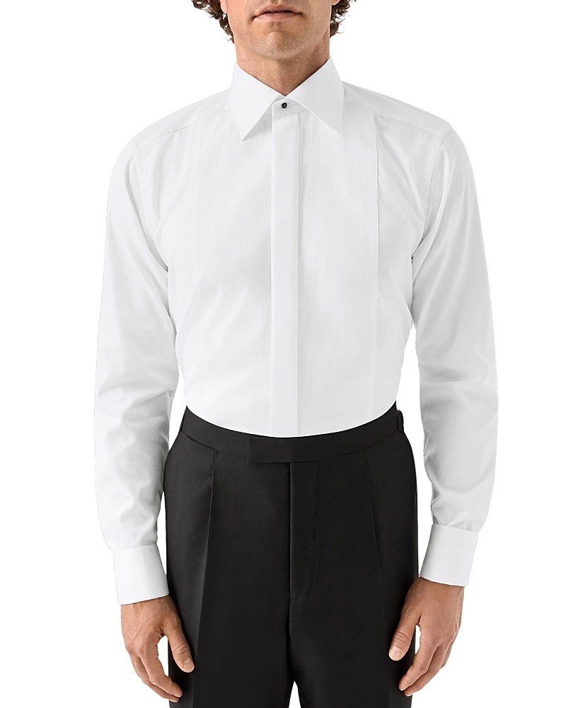 Eton Contemporary Fit Striped Bib Evening Shirt Mens 41 16 White Button Closure 25090₽
