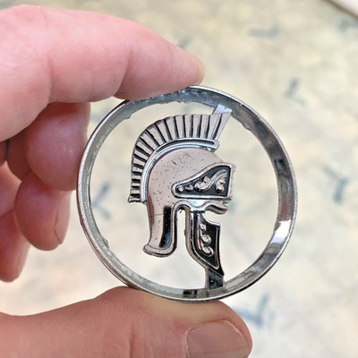 1971-73 BUICK CENTURION Front/Rear EMBLEM Chrome METAL 2'' 9868429 2 PINS VG Cond