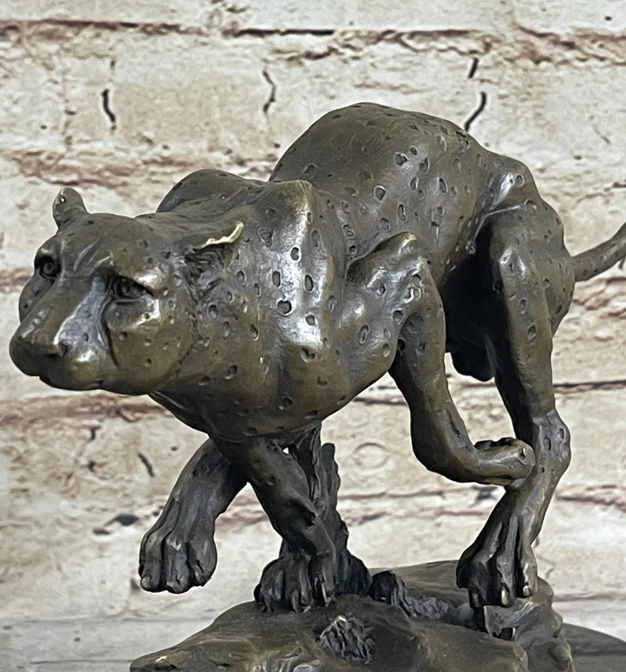 Miguel Lopez (Milo) Sculpture Animalière En Bronze Cours Cheetah Statue Décor - Photo 4/4