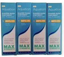 4X Aquation Max Strength Baby Diaper Rash Ointment 40 Zinc Oxide Vitamin E New