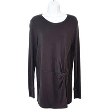 Athleta Nirvana Black Front Twist Sweatshirt Black Medium