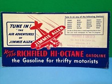 1936 Richfield Gas Adventures of Jimmie Allen Radio Show BLOTTER Schenectady