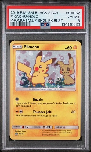 2019 POKEMON SM BLACK STAR PROMO TEAM UP SINGLE PACK BLISTERS PIKACHU-HOLO PSA 8