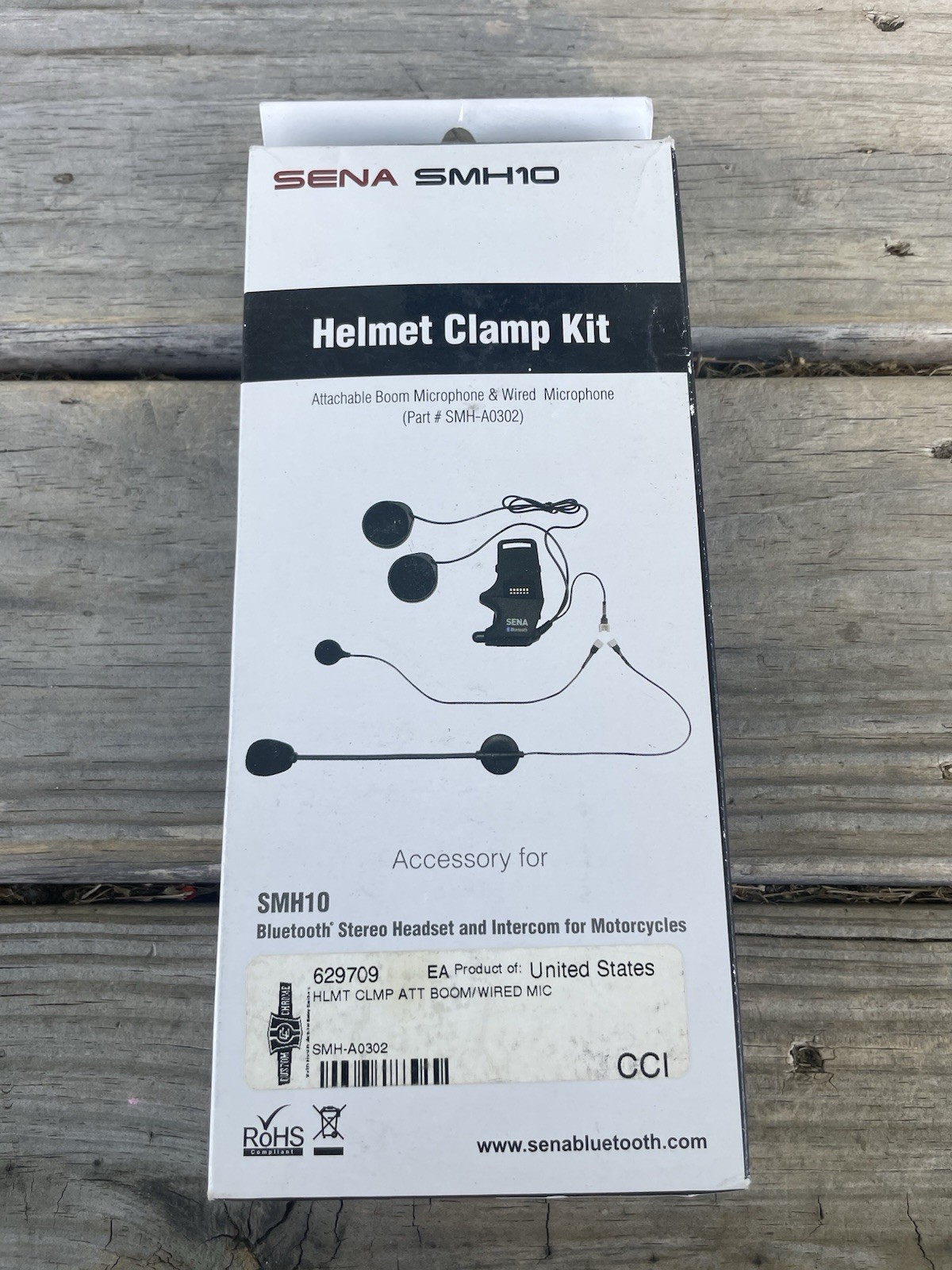 Sena SMH10 Helmet Clamp Kit Attachable Boom Mic & Wired Mic SMH-A0302