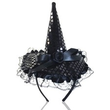 Witch Hat Headband Lace Cute Sequin Witch Headpiece Adult Halloween Costume