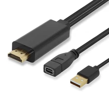 HDMI to Mini DisplayPort Adapter Cable 4K, HDMI Male to Mini Port Female, USB...