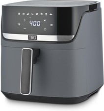 TRU 6-Quart Basket Air Fryer, 8 Cooking Functions, Digital Display Gray
