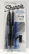 Sharpie Liquid Pencils 0.5 mm 2 Pack With 6 Eraser Refills #1770244 New Sealed