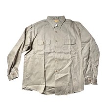Vintage NOS 70 Big Yank Work Shirt Khaki Tan Long Sleeve Size 16.5 Deadstock