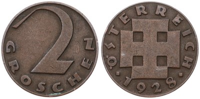 Österreich - Austria 2 Groschen - 1.Republik 1918-1938 - verschiedene Jahrgänge