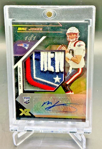 2021 Panini XR Football MAC JONES RC Logo Jersey Patch Black AUTO TRUE 1/1 RPA