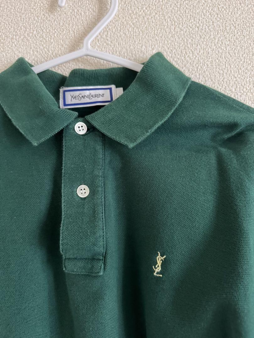 Autentica polo Yves Saint Laurent manica lunga verde scuro taglia L donna