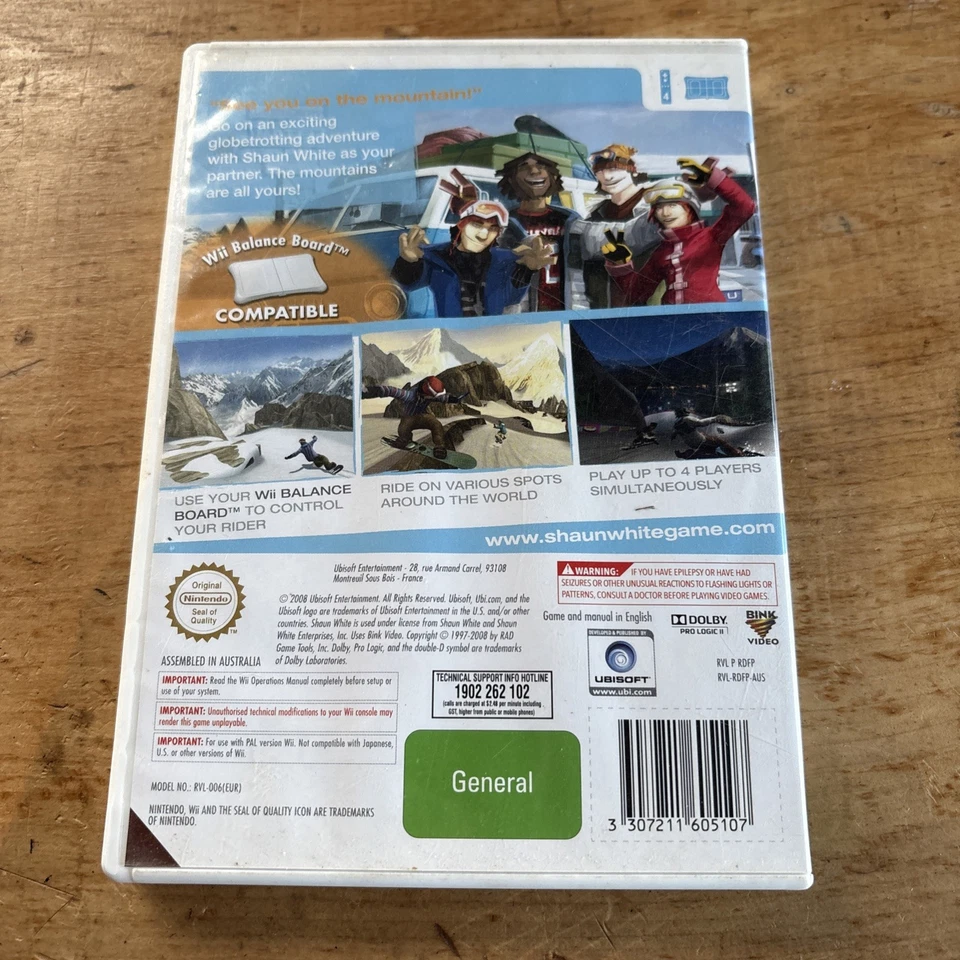 Shaun White Snowboarding Nintendo Wii PAL Complete with Manual Free Post - Image 2 of 4