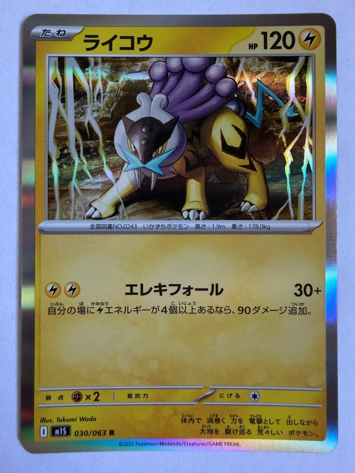 Pokemon TCG M1S Mega Symphonia 030/063 Raikou Holo Rare