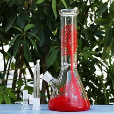 11 Inch Bongs Red Tree Glass Bong Smoking Hookah Glass Water Pipes and 14mm Bowl