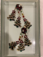 Lunch At The Ritz Clip On Xmas Treea Clip On Earrings Very Blingy