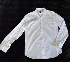 Hugo Boss Shirt Mens Size Large White Button Up Cotton Fabric