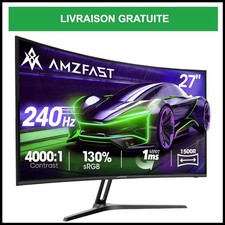Amzfast Écran PC Gaming 27" Incurvé 240Hz FHD 1ms Adaptive Sync HDR