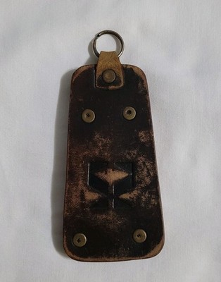 Vintage Keychain KOA Camping Camp Ground Leather Key Fob Ring