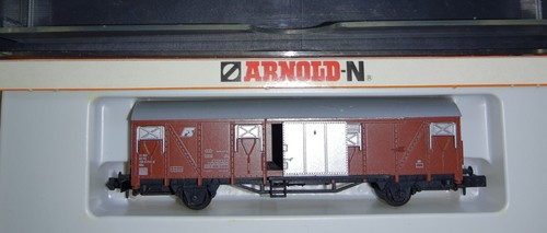 ARNOLD     4428  ged. Güterwagen Typ Gbs 252 der FS in OVP; Spur N | Zustand: Neu