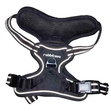 RabbitGoo No Pull MEDIUM Dog Harness Black Reflective Heavy Duty 30-50 lbs.