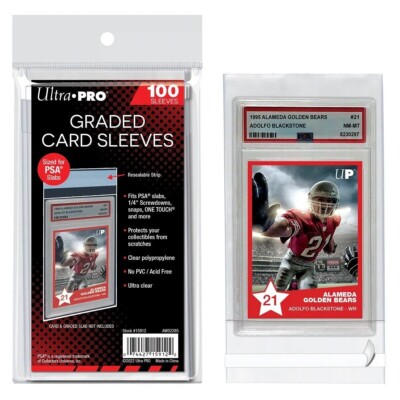 (100) Ultra Pro PSA SIZED Graded Card Sleeves Resealable Bags - FITS PSA SLABS