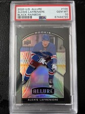 2020-21 UD Allure Black Rainbow Rookie Alexis Lafreniere #100 Pop 4 PSA 10