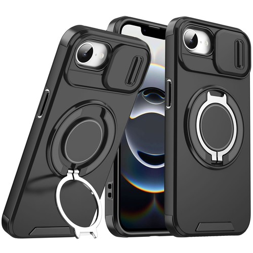 Funda híbrida para teléfono iPhone 16e soporte giratorio y cubierta de cámara de privacidad - Imagen 2 de 13