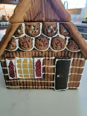 LEGO, Cookie Jar, made in Japan.  Foil label.  Gingerbread House.