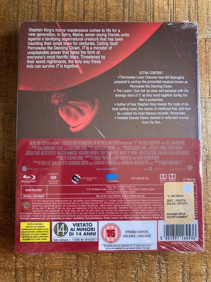 Stephen King's IT w. Mondo Steelbook (Blu-ray, 2017, Import, Region Free) *NEW* - Image 2 of 4