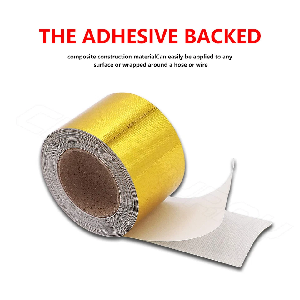 Exhaust Tape Heat Insulation Air Intake Thermal Shield Wrap Reflective Barrier - Image 3 of 4