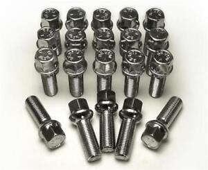 17mm Hex suitable for Mercedes Set of 5 alloy wheel bolts M12 x 1.5 thread 40mm long radius seat