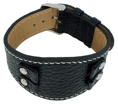Uhrenarmband Unterlagenband Leder schwarz 18mm SO-1893-LQ