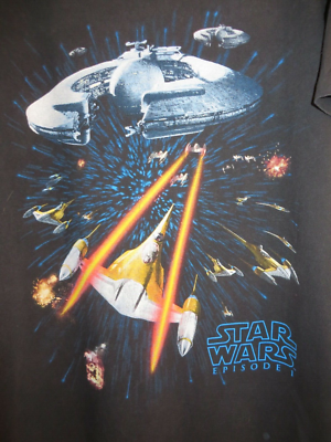 Vintage Star Wars Episode 1 All Over/2-Sided Naboo Palaa Print T 