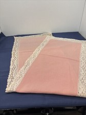 Antique Pink and Lace Dresser Scarf, 39  x 11  