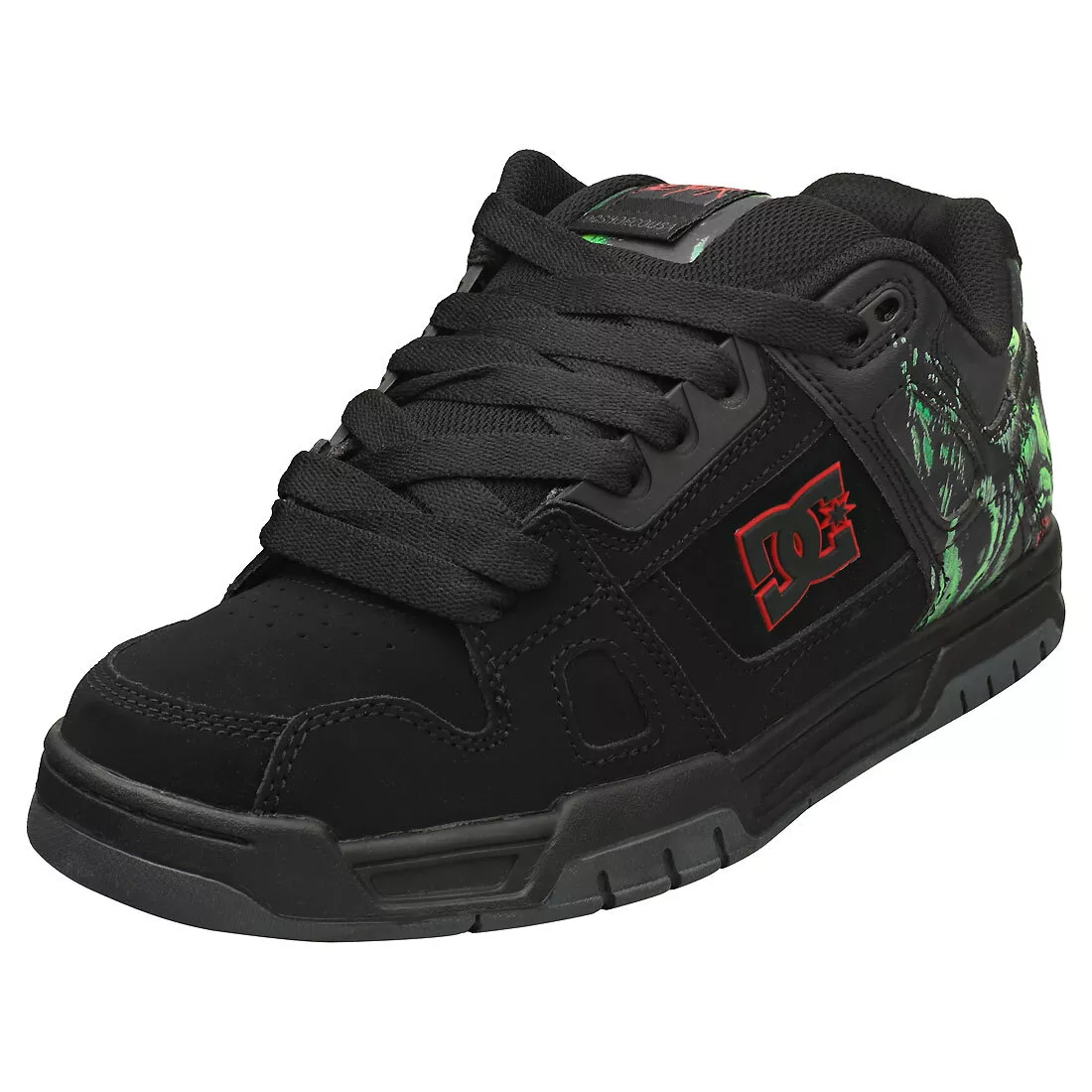 DC Shoes Slayer Stag Mens Black Green Skate Sneakers
