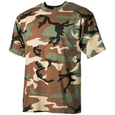 ほぼ新品TIM LEHI / WOODLANDCAMO ARMY SHIRT S US Military Style Top Army Hunting Woodland Camo Tee Mens