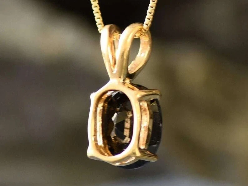 4 Ct Oval Cut Lab-Created Red Ruby Solitaire Pendant Necklace Yellow Gold Plated - Image 4 of 4