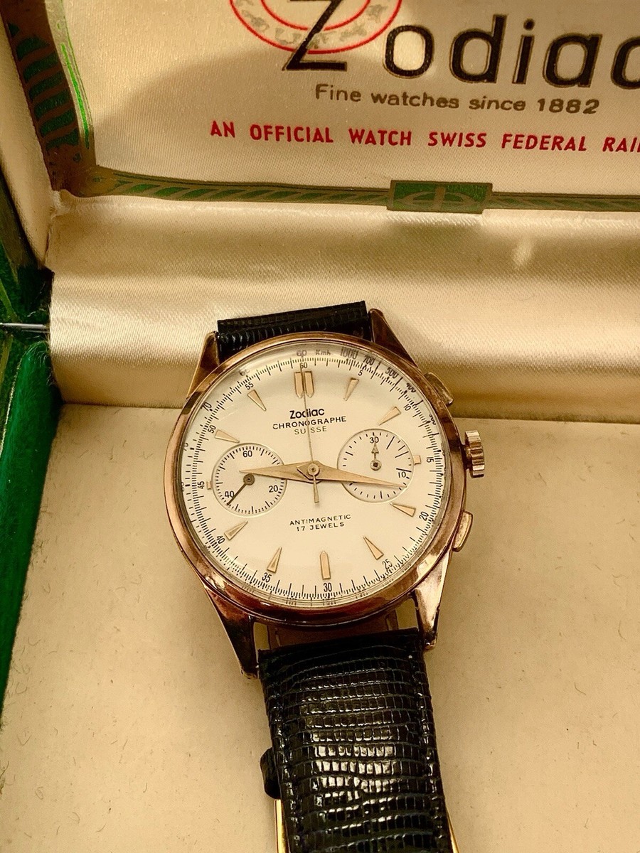 Zodiac 2 Register Chronograph 18k Gold | eBay