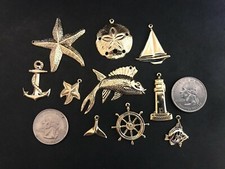 20 PCS CHARMS OCEAN, SEA THEME LIGHTHOUSE, FISH, ANCHOR, STARFISH, SAILBOAT
