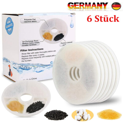 6er Set Catit Filter für Haustier Katzen Wasserspender Trinkbrunnen Ersatzfilter