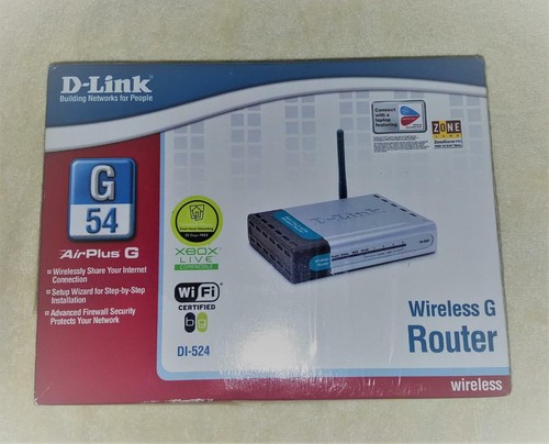 D-Link Wireless Router DI-524 Air Plus G 4 LAN Ports Sealed Box