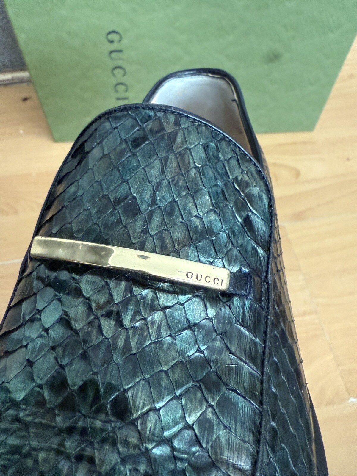 Gucci Python Snake Skin Leather Mens Horsebit Loa… - image 24