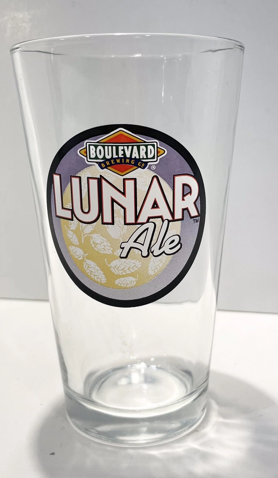 RARE Lunar Ale Pint Beer Glass Boulevard Brewing Co KC Kansas City 5 3 4”