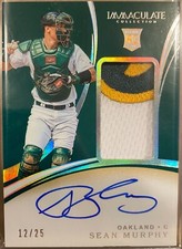 2020 Immaculate Sean Murphy 3-color Rookie Patch Auto **JERSEY # HIT** #12/25