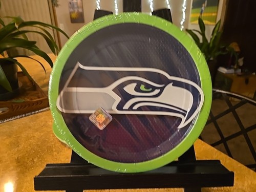 Seattle Seahawks Paper Dinner Dessert Plates Napkins Football Party Serves 16 - Picture 2 of 8