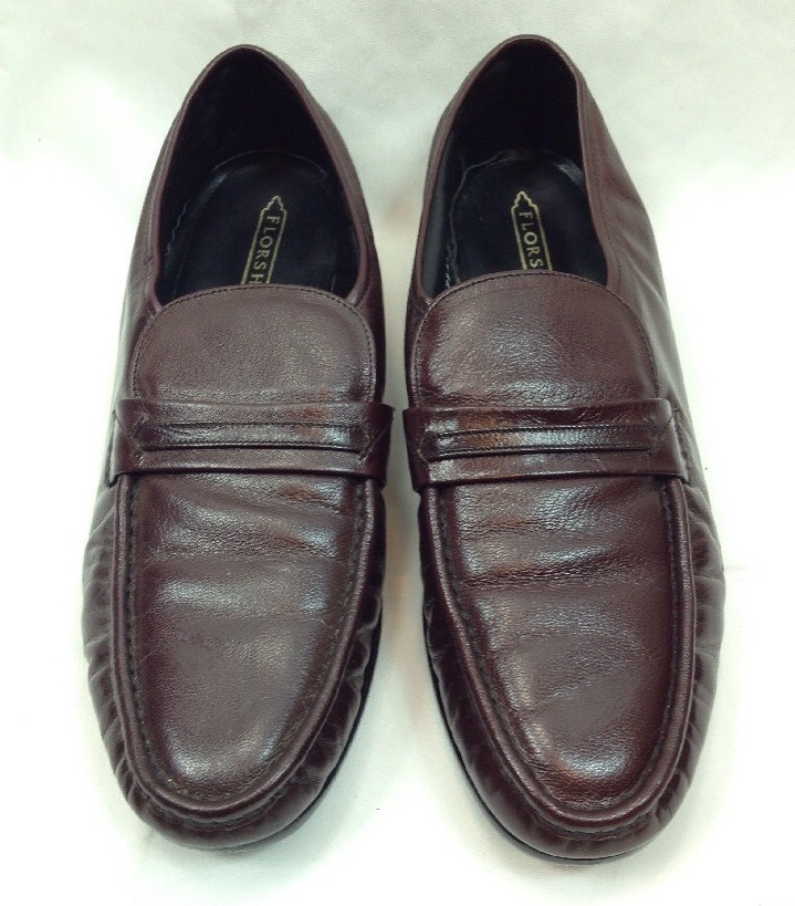 Leather Loafer Shoes Brown Made in India Florsheim Men display picture 3