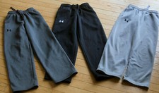 LOT OF 3 UNDER ARMOUR LOOSE FIT YOUTH ATHLETIC PANTS BLACK GRAY S