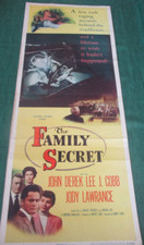 John Derek Lee J Cobb in "The Family Secret" 1951 Movie Poster  INSERT 14"x36