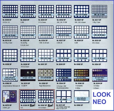 Münztableaus Smart Tableaus Einlagen Einsätze LOOK NEO Blau 30 Modelle